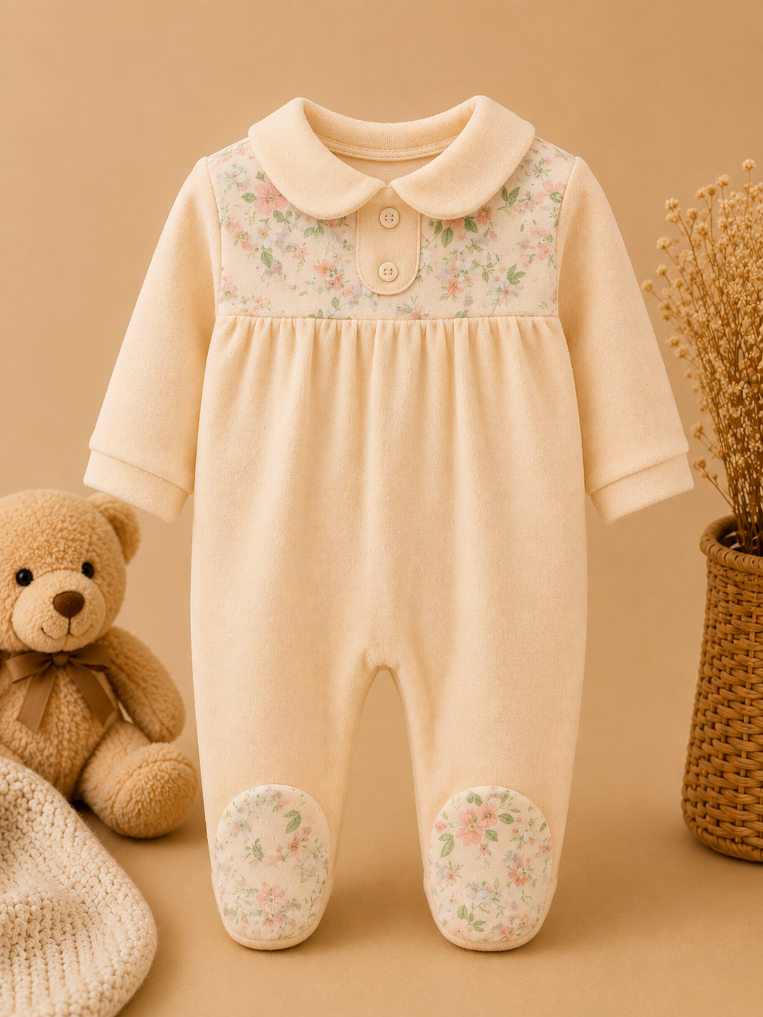 Cozy Floral Baby Romper