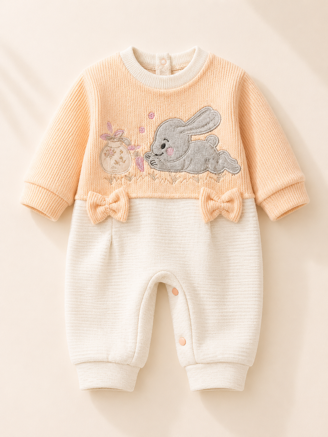 Cozy Bunny Baby Romper