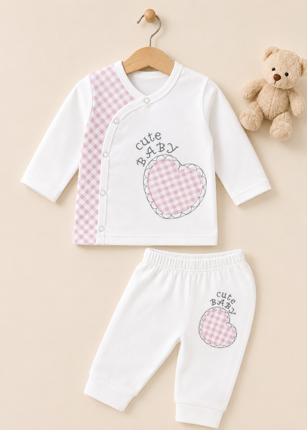 Cute Baby Gingham Outfit Set