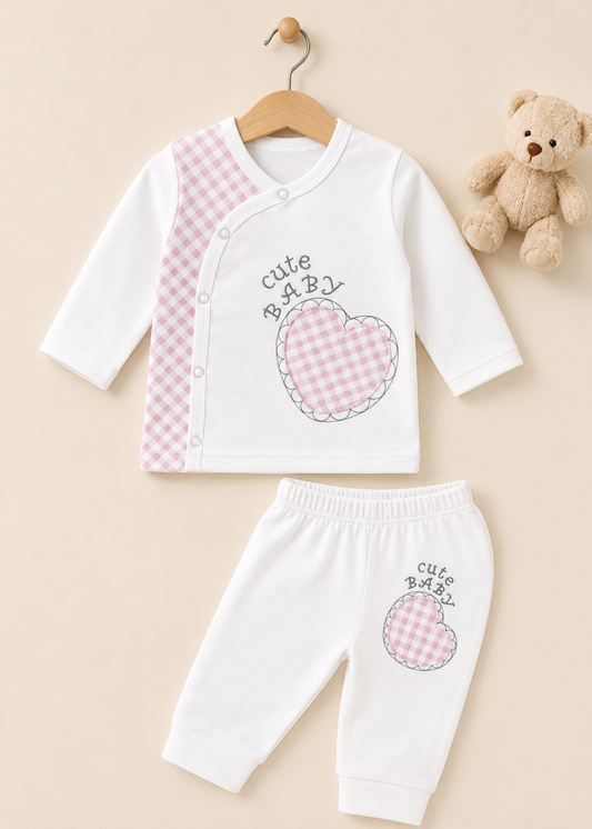 Cute Baby Gingham Outfit Set