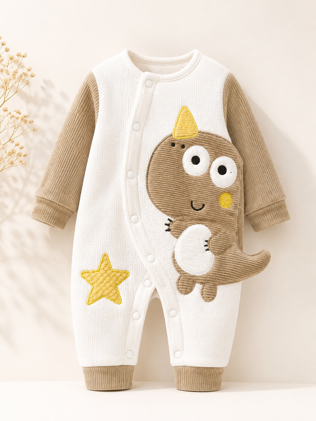 Cozy Dinosaur Baby Romper
