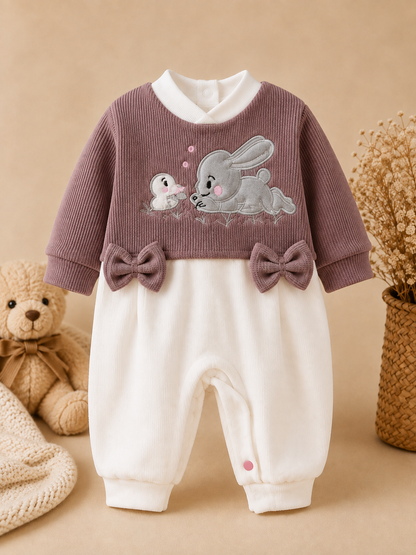 Cozy Bunny Baby Romper