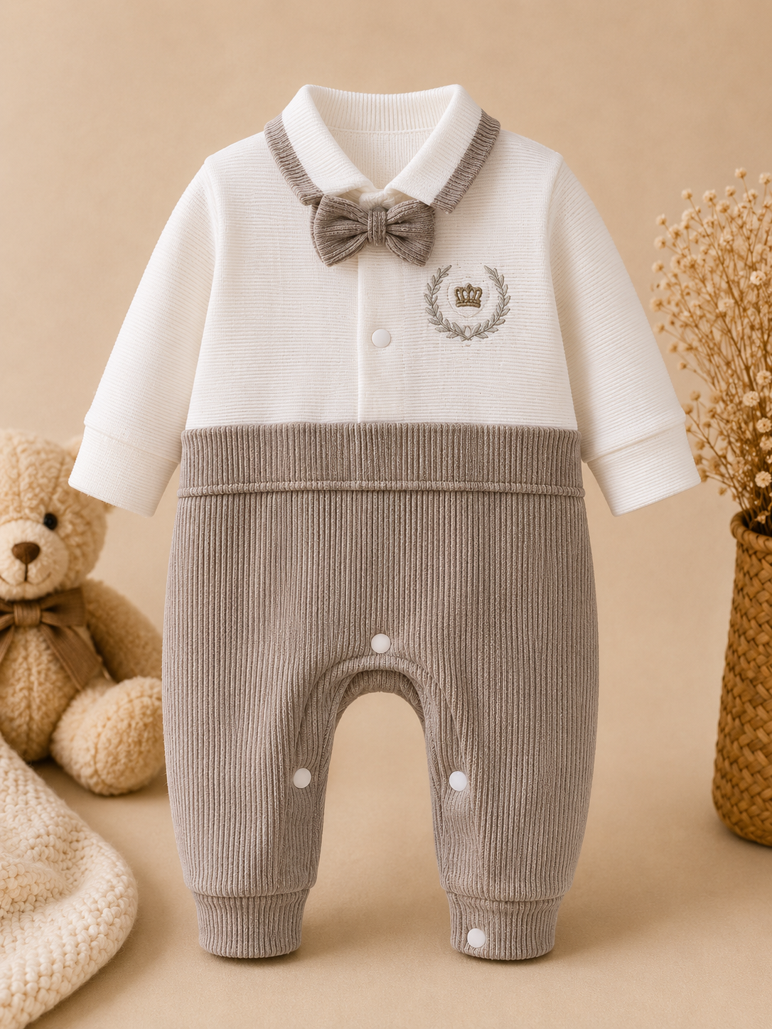 Cozy Neutral Baby Romper