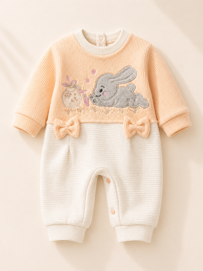 Cozy Bunny Baby Romper