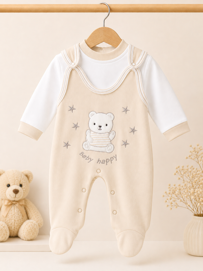 Baby Romper with Teddy Bear Details