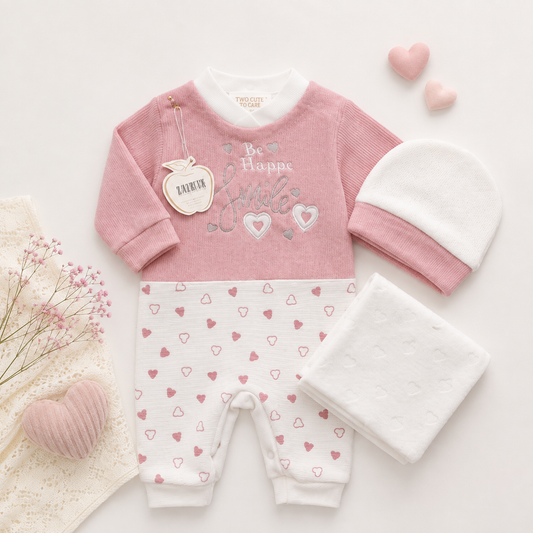 Pastel Baby Romper Flatlay with Sweet Details