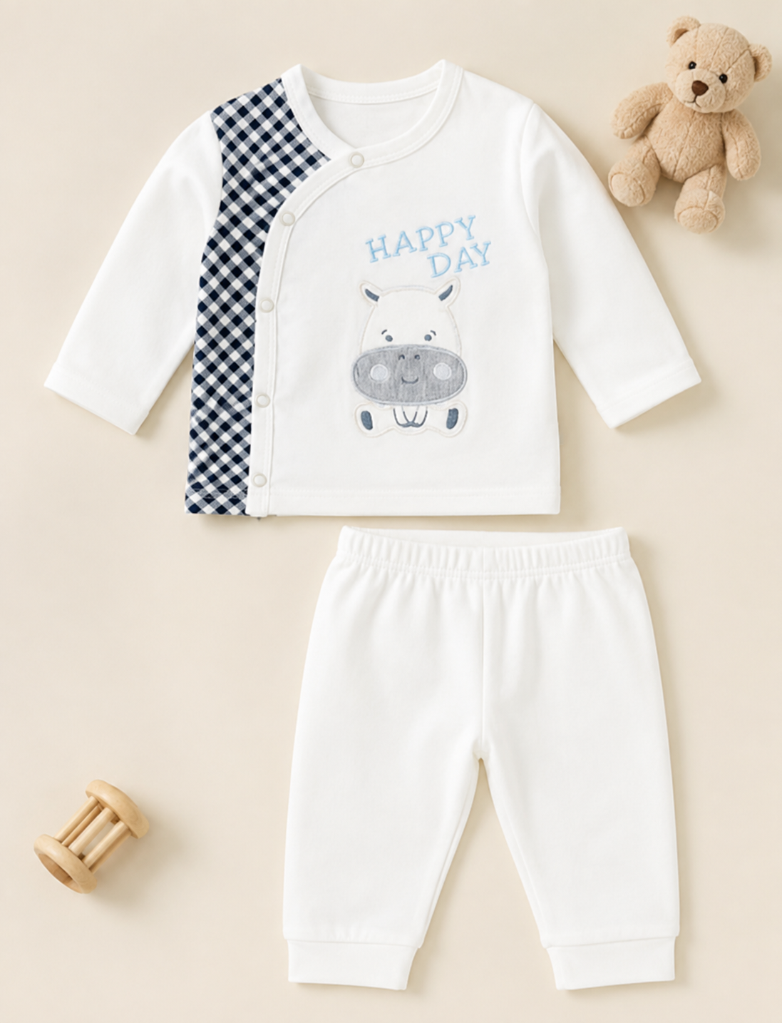 Neutral Baby Outfit Flat Lay