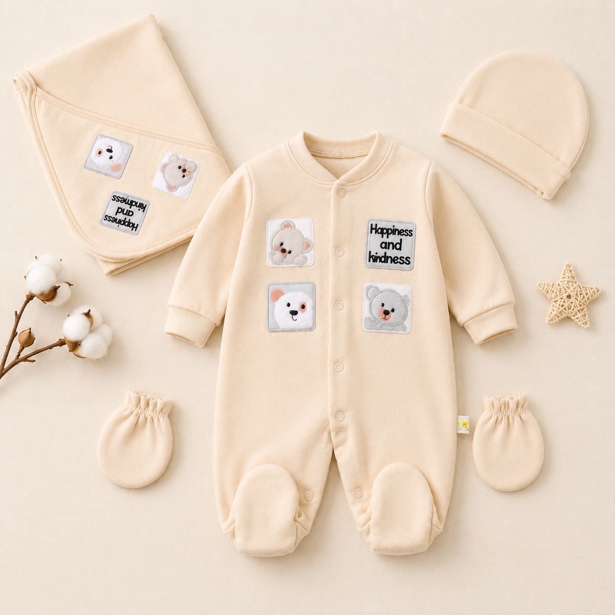 Neutral Baby Outfit Flat Lay